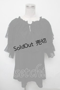 画像1: axes femme / レース襟トップス  黒 S-25-03-23-1031-AX-BL-HR-ZS