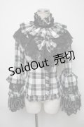 MARBLE / レース付きチェック柄ジャケット  黒ｘ白 S-25-03-23-1034-GO-OP-HR-ZS