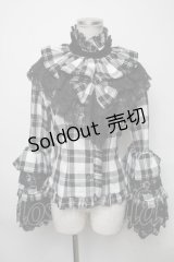 MARBLE / レース付きチェック柄ジャケット  黒ｘ白 S-25-03-23-1034-GO-OP-HR-ZS
