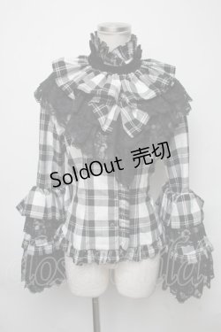 画像1: MARBLE / レース付きチェック柄ジャケット  黒ｘ白 S-25-03-23-1034-GO-OP-HR-ZS