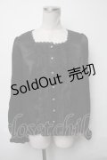 axes femme NOSTALGIE / サテンブラウス  黒 S-25-03-23-1036-AX-BL-HR-ZS