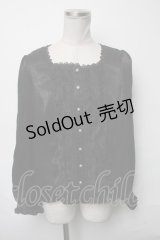 axes femme NOSTALGIE / サテンブラウス  黒 S-25-03-23-1036-AX-BL-HR-ZS