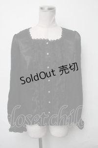 axes femme NOSTALGIE / サテンブラウス  黒 S-25-03-23-1036-AX-BL-HR-ZS
