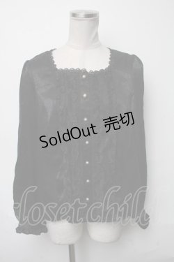 画像1: axes femme NOSTALGIE / サテンブラウス  黒 S-25-03-23-1036-AX-BL-HR-ZS