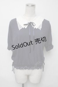 axes femme / レース襟セットクレリックプルオーバー  紺 S-25-03-23-1037-AX-TO-HR-ZS