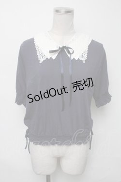 画像1: axes femme / レース襟セットクレリックプルオーバー  紺 S-25-03-23-1037-AX-TO-HR-ZS