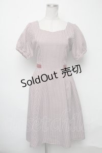 axes femme POETIQUE / ハートネックギンガムワンピース  赤 S-25-03-23-1038-AX-SK-HR-ZS