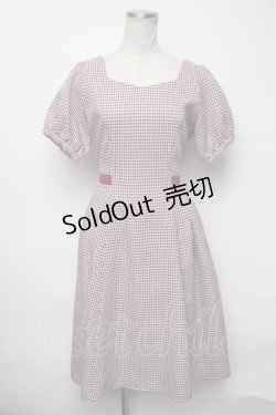 画像1: axes femme POETIQUE / ハートネックギンガムワンピース  赤 S-25-03-23-1038-AX-SK-HR-ZS