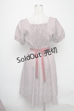 画像2: axes femme POETIQUE / ハートネックギンガムワンピース  赤 S-25-03-23-1038-AX-SK-HR-ZS
