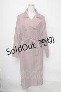 axes femme / サイドプリーツロングコート  ピンクベージュ S-25-03-23-1039-AX-CO-HR-ZS