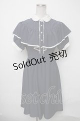 axes femme POETIQUE / ケープ風デザインワンピース  紺 S-25-03-23-1040-AX-OP-HR-ZS