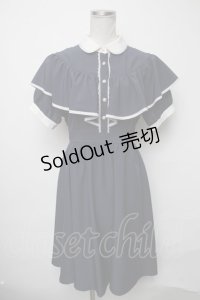 axes femme POETIQUE / ケープ風デザインワンピース  紺 S-25-03-23-1040-AX-OP-HR-ZS