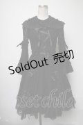 metamorphose / 総レースラッパ袖ワンピース  黒 S-25-03-23-1047-ME-OP-HR-ZS
