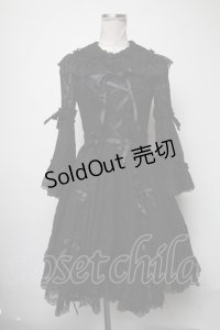 metamorphose / 総レースラッパ袖ワンピース  黒 S-25-03-23-1047-ME-OP-HR-ZS