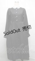 m petit by misako / レース襟プリーツワンピース  黒 S-25-03-23-1049-LO-OP-HR-ZS