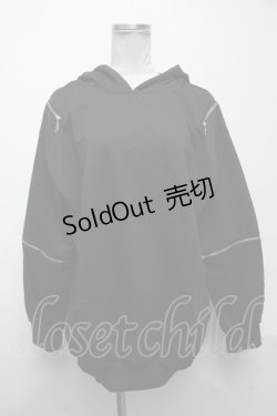 画像1: NieR Clothing / プリントZIPデザインパーカー  黒 S-25-03-25-039-PU-TO-HR-ZS