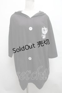 NieR Clothing / 刺繍カーディガン風プルオーバー  黒 S-25-03-25-040-PU-TO-HR-ZS