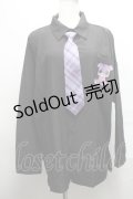 NieR Clothing / ちゃむちゃむカラーネクタイ付きシャツ  黒ｘ紫 S-25-03-25-055-PU-BL-HR-ZS