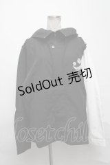 NieR Clothing / フード付きナイロンジャケット  黒ｘ白 S-25-03-25-062-PU-TO-HR-ZS
