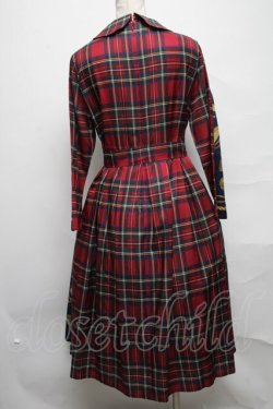 画像2: Jane Marple / Royal drums Tartan check　dress  紺ｘ赤 S-25-03-25-064-JM-OP-HR-ZS