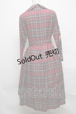 画像2: Jane Marple / Royal drums Tartan check　dress  紺ｘ赤 S-25-03-25-064-JM-OP-HR-ZT416