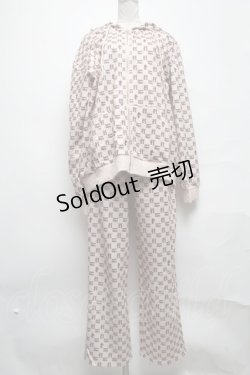 画像1: 【SALE】NieR CLOTHING / 総柄ジャージセットアップ  ベージュ S-25-03-25-065-PU-OP-AS-ZT226