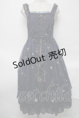 中国ロリータ / 星座刺繍ワンピース  紺 S-25-03-25-071-LO-OP-HR-ZS