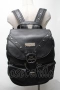 KILL STAR / レザーベルトデザインリュック  黒 S-25-03-25-012-SL-BG-HR-ZS