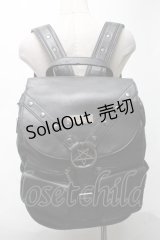 KILL STAR / レザーベルトデザインリュック  黒 S-25-03-25-012-SL-BG-HR-ZS