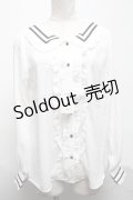 axes femme / クラシカルセーラーブラウス  白 S-25-03-25-015-AX-BL-HR-ZS