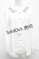 axes femme / クラシカルセーラーブラウス  白 S-25-03-25-015-AX-BL-HR-ZS