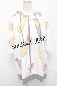 NieR Clothing / エビフライONEくんパーカー  白 S-25-03-25-019-PU-TO-HR-ZS
