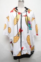 NieR Clothing / エビフライONEくんパーカー  白 S-25-03-25-020-PU-TO-HR-ZT319