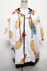 NieR Clothing / エビフライONEくんパーカー  白 S-25-03-25-020-PU-TO-HR-ZT319