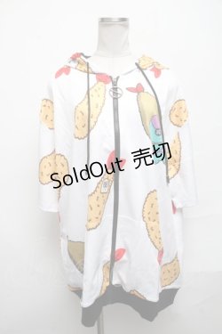 画像1: NieR Clothing / エビフライONEくんパーカー  白 S-25-03-25-021-PU-TO-HR-ZT311