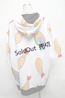 画像2: NieR Clothing / エビフライONEくんパーカー  白 S-25-03-25-021-PU-TO-HR-ZT311