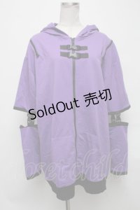 NieR Clothing / ベルトデザインパーカー  紫 S-25-03-25-026-PU-TO-HR-ZS