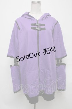 画像1: NieR Clothing / ベルトデザインパーカー  紫 S-25-03-25-026-PU-TO-HR-ZS