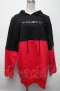 NieR Clothing / 肩ZIPデザインパーカー  黒ｘ赤 S-25-03-25-038-PU-TO-HR-ZY