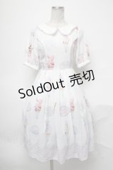 axes femme kawaii / アイス柄半袖ワンピース  白 S-25-03-28-054-AX-OP-AS-ZS