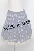 【SALE】Jane Marple Dans Le Salon / ネコ柄プリーツスカート  紺 S-25-03-28-078-JM-SK-AS-ZT408
