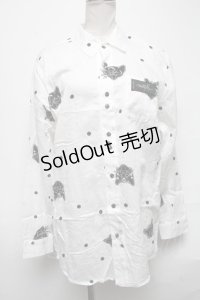 MILKBOY / NIGHT CAT SHIRTS  白 S-25-03-28-013-MB-BL-HR-ZS