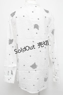 画像2: MILKBOY / NIGHT CAT SHIRTS  白 S-25-03-28-013-MB-BL-HR-ZS