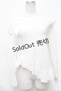 Drug Honey / フリルカットソー  白 S-25-03-28-014-PU-TO-HR-ZS