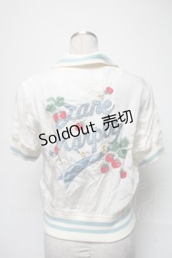 画像2: Jane Marple / いちご刺繍ブルゾン  白 S-25-03-28-015-JM-JA-AS-ZS