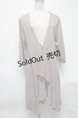 画像1: axes femme / バックリボンレース切替ロングカーディガン  ベージュ S-25-03-28-021-AX-TO-AS-ZI