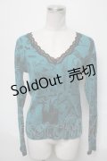 HYSTERIC GLAMOUR / プリントラメカーディガン  ブルー S-25-03-28-033-PU-TO-HR-ZS