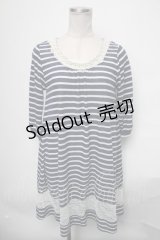axes femme / 花×レース柄ワンピース M 紺 S-25-03-28-048-AX-OP-SZ-ZI