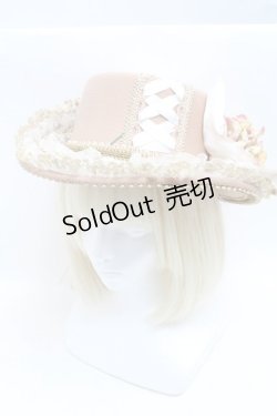 画像1: 危機裸裸商店 / 編み上げと薔薇のアンティークデコレーションHAT  ベージュ S-25-03-31-001-GO-AC-HR-ZS