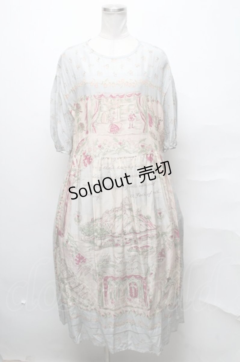 画像1: Jane Marple / Edinburgh souvenirsパフィースリーブドレス  グレー S-25-03-31-048-JM-OP-AS-ZS (1)